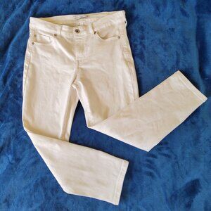 Solid White Soft Stretch Straight Cotton Skinny Jeans Size 8P EUC